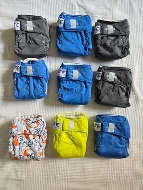 GroVia O.N.E. All-in-One Reusable Cloth Diapers, Bundle of 9